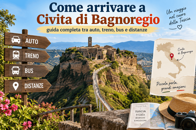 Come arrivare a Civita di Bagnoregio: guida completa tra auto, treno, bus e distanze